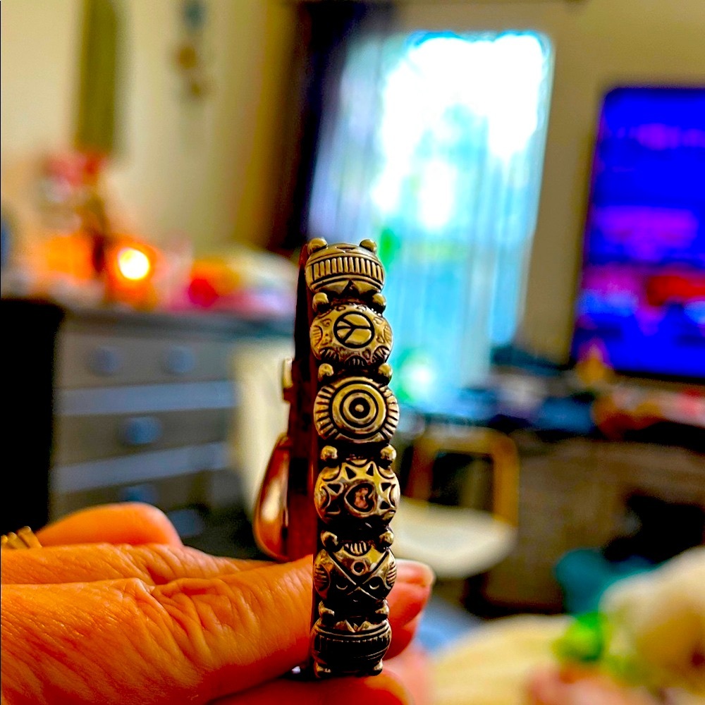 Brighton Silver and Burgundy Embossed Bracelet, New